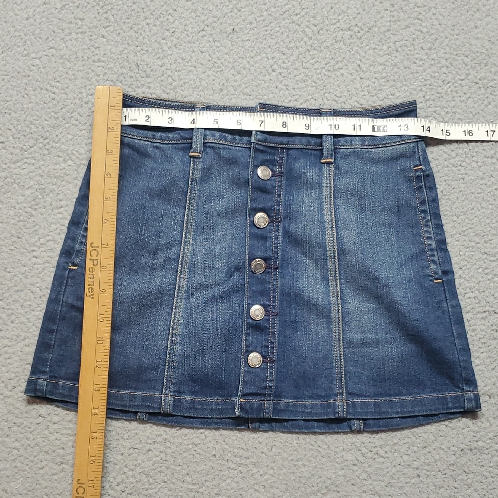 American Eagle Outfitters Denim Button-Front Women's Denim Mini Skirt Size 0 - Picture 6 of 6